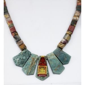 Artisan Vintage Budweiser Jasper Necklace